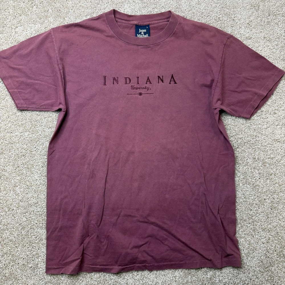 Vintage Indiana Hoosiers Shirt Mens Large Red NCAA College Jones & Mitchell USA